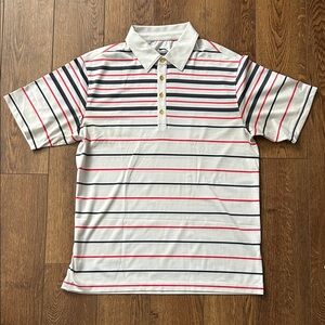 Slazenger White and Red Striped Polo Shirt